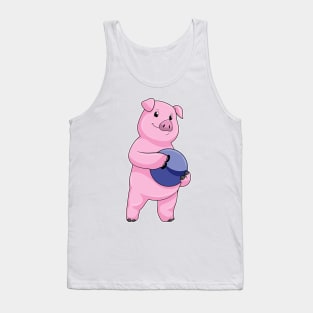 Pig at Bowling with Bowling ball Tank Top